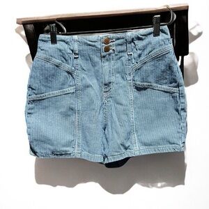 🌻Universal Thread 80s Style High Rise Blue & White Railroad Stripe Shorts 4/27